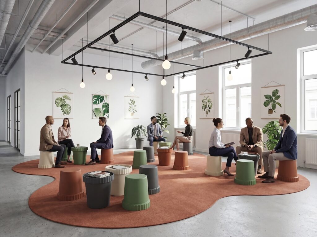 espace tertiaire équipé en tabouret Caimi
