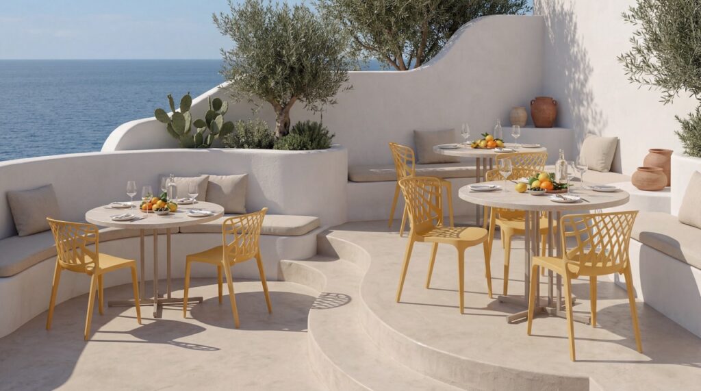 terrasse de restaurant avec chaises Monteforte